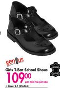 Genius Girls T-Bar School Shoes - Per Pair