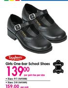 Toughees Girls One-Bar School Shoes - Per Pair 