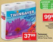 Twinsaver Luxury 2-Ply White Toilet Rolls-9's