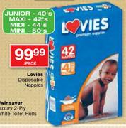 Lovies Disposable Nappies Junior-40's Per Pack