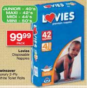 Lovies Disposable Nappies Midi-44's Per Pack