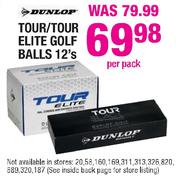 Dunlop Tour/Tour Elite Golf Balls - 12's