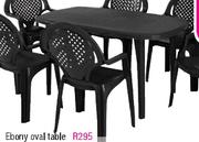 Antracite Ebony Oval Table