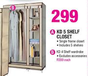 KD 4 Shelf Wardrobe Each