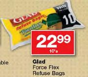 Glad Force Flex Refuse Bags-10's