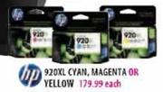 HP 920XL Cyan,Magenta or Yellow Each