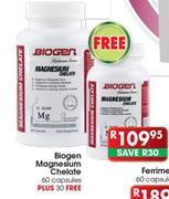 Biogen Magnesium Chelate-60 Capsules Plus 30 Free