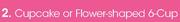 Love To Bake Cupcake Or Flower-Shaped 6-Cup Pink Silicone Mould