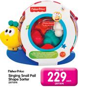 Fisher Price Singing Snail Pail Shape Sorter (207309)-Each