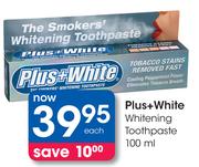 Plus + White Whitening Toothpaste-100ml Each