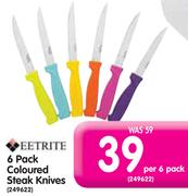 Eetrite 6 Pack Coloured Steak Knives-Per 6 Pack