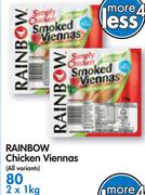 Rainbow Chicken Viennas(All Variants)-2x1Kg