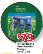 PnP Garden Pro Hosepipe With Fittings 20m x12mm