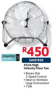 Counter Point 45cm High Velocity Floor Fan