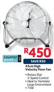 Counter Point 45cm High Velocity Floor Fan