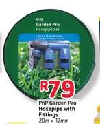 Pnp Garden Pro Hosepipe With Fittings-20mx12mm