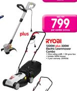 Ryobi 1200W+ 300W Electric Lawnmower Combo-Per Combo