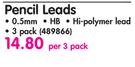 Pentel Pencil Leads 0.5mm-Per 3 Pack
