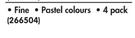 Sharpie Permanent Markers Fine Pastal Colours-Per 4 Pack