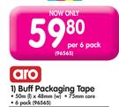 Aro Buff Packaging Tape-Per 6 Pack
