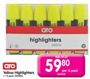 Aro Yellow Highlighters-Per 12 Pack