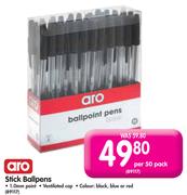Aro Stick Ballpens-Per 50 Pack