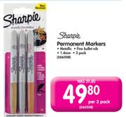 Sharpie Permanent Markers Metallic Fine Bullet Nib 1.4mm-Per 3 Pack