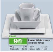 Linear White Square Crockery Range