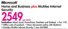 Microsoft Home & Business Plus McAfee Internet Security