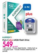 Kaspersky Pure 3 Plus 64GB Flash Drive