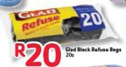 Glad Black Refuse Bags 20s