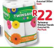 Twinsaver Kitchen Towels-4s Per Pack
