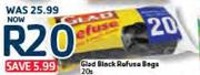 Glad Black Refuse Bags-20s