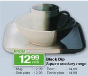 Black Dip Square Crockery Range Each