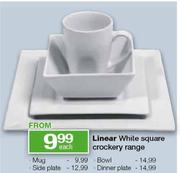 Linear White Square Crockery Range