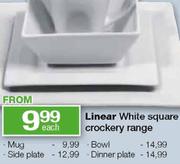 Linear White Square Side Plate Each
