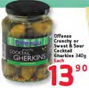 Offenau Crunchy Or Sweet & Sour Cocktail Gherkins-340g Each