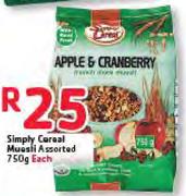 Simply Cereal Muesli Assorted-750g