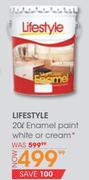 Lifestyle 20Ltr Enamel Paint White Or Cream