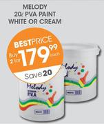 Melody 20Ltr PVA Paint White Or Cream-Each