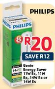 Philips Genie Energy Saver 11W Es, 11W Bc, 14W BC Or 14W Es