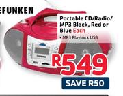 Telefunken CD/Radio/Mp3 Black,Red Or Blue Each