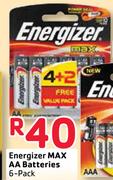 Energizer Max AA Batteries 6-Pack