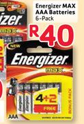 Energizer Max AAA Batteries 6-Pack