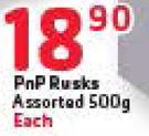 PnP Rusks Assorted-500g Each