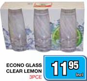 Econo Glass Clear Lemon 3Pce