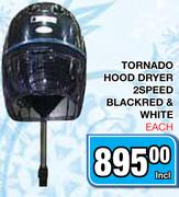 Tornado Hood Dryer 2 Speed Black, Red & White