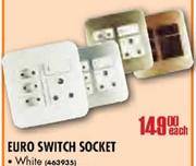 Euro Switch Socket White Each
