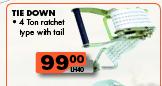 Tie Down 4 Ton Ratchet Type With Tail LH40