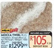 Mocca Twirl Rug 140x200cm-Each